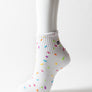 Bas courts blancs funfetti