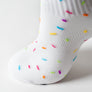 Bas courts blancs funfetti